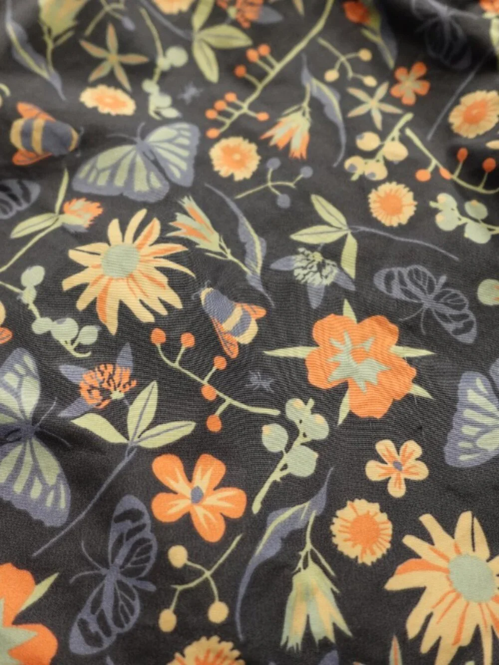Columbia Toddler Fleece Lined Jacket 18-24 Months Navy Floral Butterfly